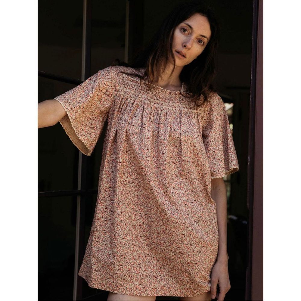 Doên Women’s S Rosemary Dress Rust Floral NEW